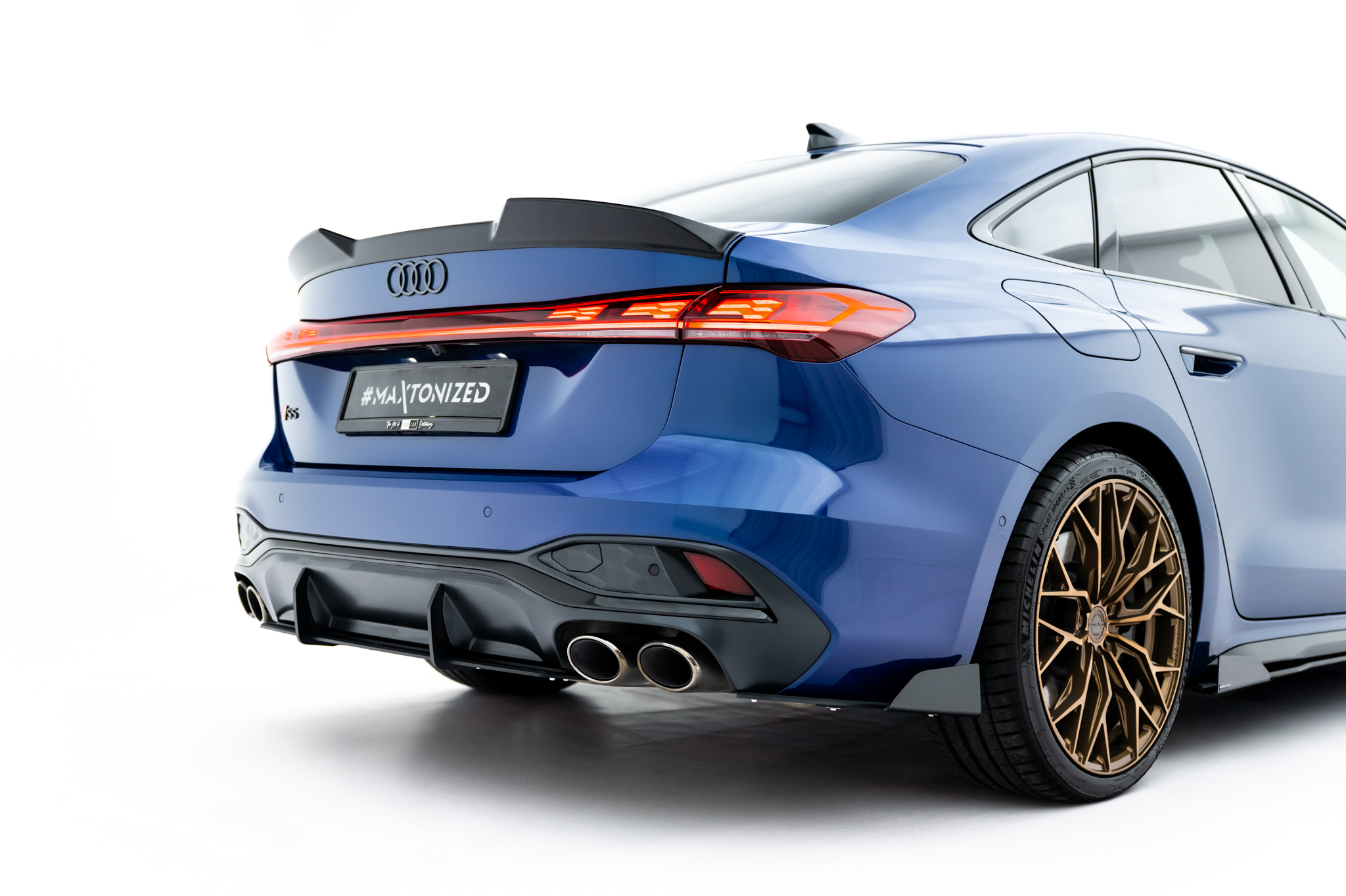 Street Pro Rear Side Splitters + Flaps suitable for Audi S5 Sedan / Avant B10 - immagine 3